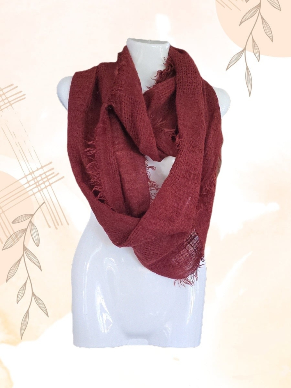 Lightweight Burgundy Infinity Scarf
